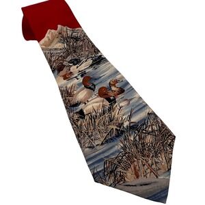 Ducks Unlimited Necktie Mens Silk USA-Made Novelty Nature‎ Mallard Wildlife